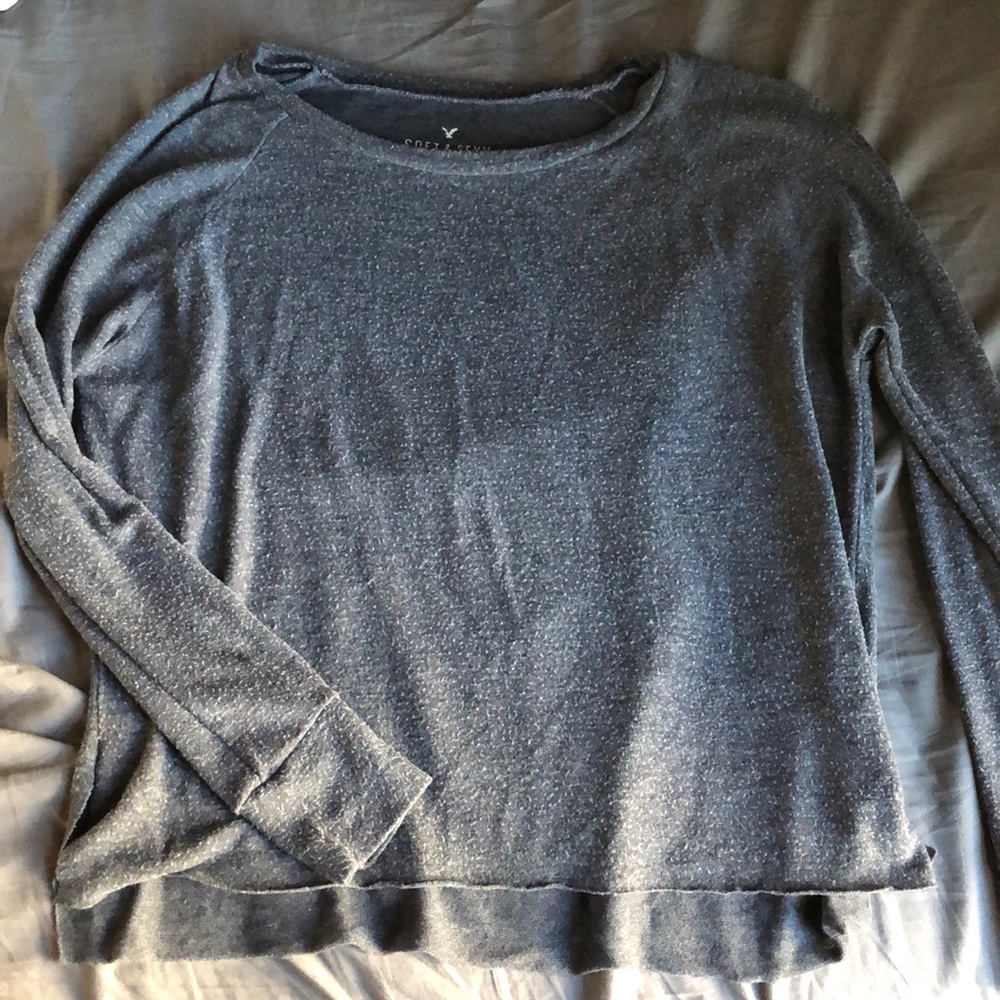 American Eagle grey plush sweater
